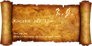 Koczka Júlia névjegykártya