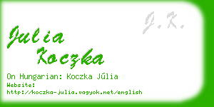 julia koczka business card